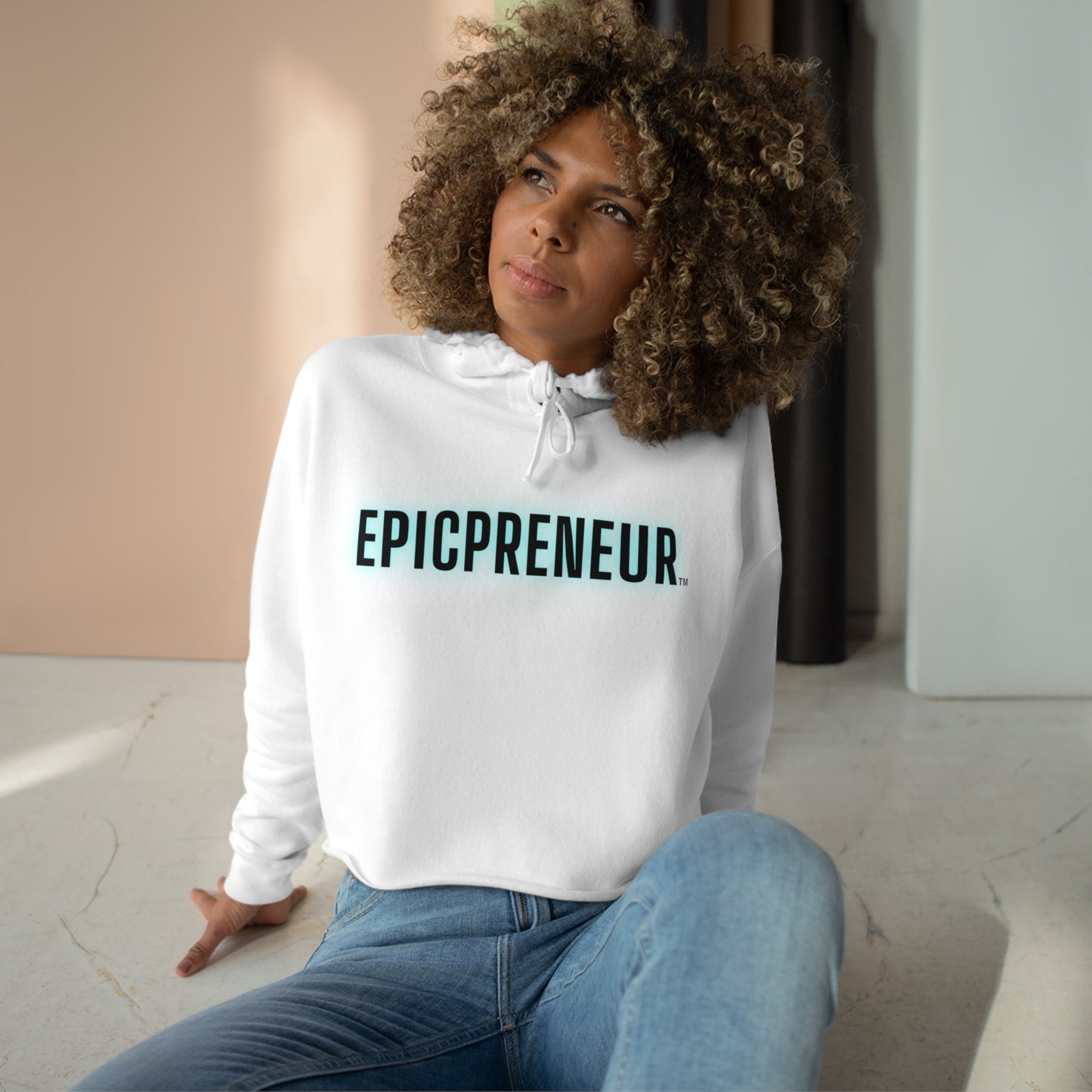 Women's Crop Hoodie - Glow Up Logo (alternate)